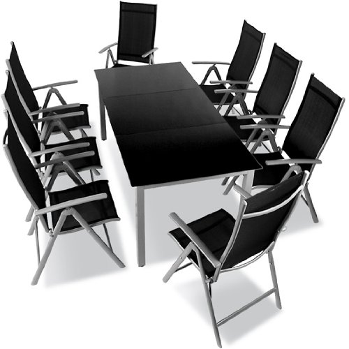 Garden furniture 9 piece aluminum garden furniture from Miadomodo-0-large