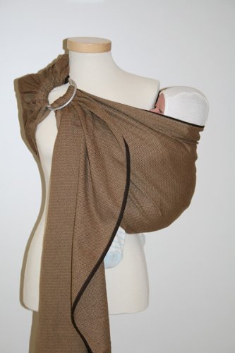 Storchenwiege Ring Sling Leo Cafe Babytragetuch-0-large