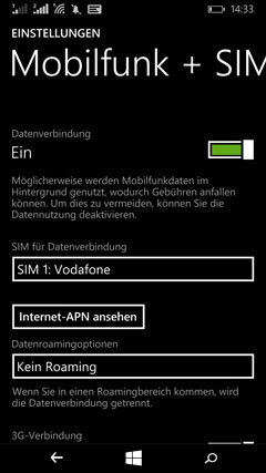 Nokia Lumia 630 in the test: Mobile Internet