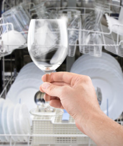 clean glass from the dishwasher